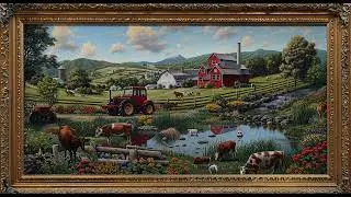 Framed Farm Wallpaper Background Screensaver Framed Art Screensaver no music Screensaver for Sleep