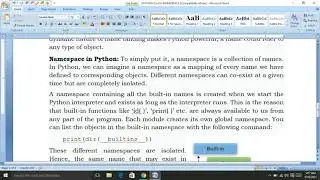 PYTHON NAMESPACE