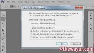 Disable embedded profile mismatch pop up in photoshop