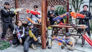 3T Nerf War : Super Trio Group SEAL X Nerf Guns Fight Crime Group Dr Lee Crazy Destroy Enemy Mansion