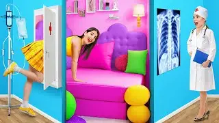Я строю секретную комнату в больнице! Испытание по декорированию комнаты на 24 часа от 123 GO!