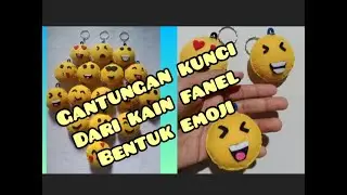 cara membuat gantungan kunci emoji dari kain flanel || sangat mudah #gantungankunci #emojikainflanel