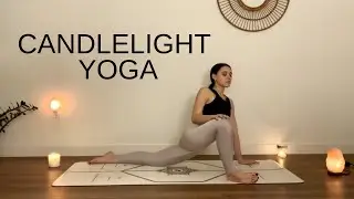 Candlelight Yoga For Evening Relaxation | 35-Min Gentle Slow Flow Class ~ HappyHaves Full Moon