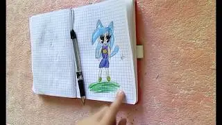 Рисую девочку-кошку Чиби