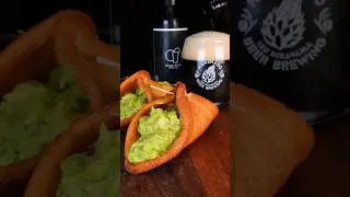 Fried guacamole toast &craft beer with
