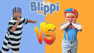 Little Blippi Meets Silly Smalls in Backyard Playground