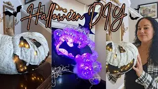 🎃HALLOWEEN DIY'S | JUMBO FABRIC PUMPKIN WITH LIGHTS | BUBBLING WITCHES CAULDRON
