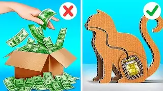 घर पर बनाने के लिए अनोखे कार्डबोर्ड क्राफ्ट्स || ज़बरदस्त हैक्स और रीसाइक्लिंग ट्रिक्स 123GO! GO