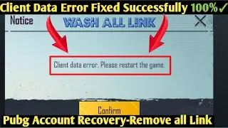 How to Fix Client Data Error Please Restart The Game | Pubg Hacked Account Recovery Client Data Eror