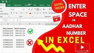 how to enter Aadhaar number in excel | Enter space in Aadhaar number in excel |