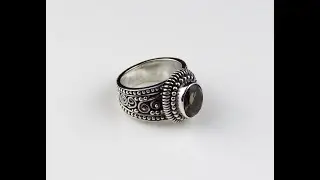 Sterling Silver Smokey Quartz Gemstone Ring BR-372J