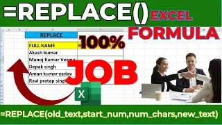 How to use Replace Formula in Excel ? | excel function in hindi | excel Tutorial