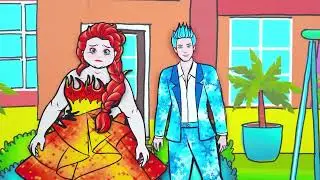 Paper Dolls Dress Up   Elsa Frozen Daughter Kidnapped and Fire Mother Dress   Barbie Story & Crafts