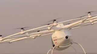 Испытания электрического летающего такси в Дубае Volocopter.