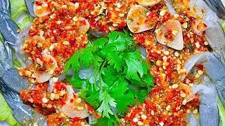 របៀបធ្វើបង្គាទឹកភ្នែក I Spicy Fresh Prawn -38