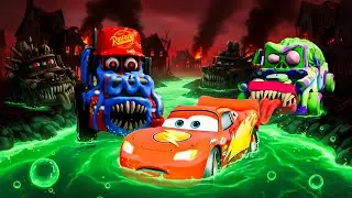 3D Trend McQUEEN Genz:FLOODS TOXIC RIVERS from Zombie! Giant Monster Chase - BeamNG Horror Story 