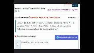 MTH202 Quiz 2 Solution || MTH202 - Discrete Mathematics || Spring 2024 || VU Zone