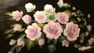 Roses in acrylics - one stroke technique.