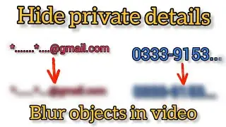 How to Blur any private details or objects in video| kisi b private object ko kasy blur kr skty ha