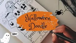 👻Cute Halloween Doodle 🕷 | Halloween 2020 | Easy Doodle for beginners | Doodle With Me 👩🏻