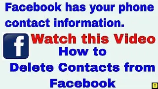 How To Remove Contacts From Facebook || Android 2018-2019
