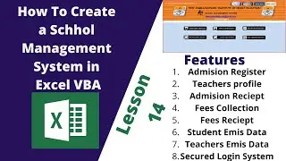 How To Create A School Management System in MS Excel And VBA Lesson 14
