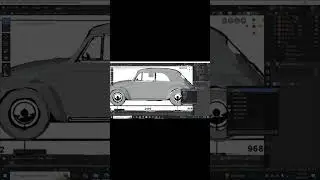 VW Beetle Cabrio 1500 modelling in blender 2.80.