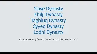 PPSC Test Preparation | History from 712 to 1526 for PPSC Exams #PPSC #history #712 #1526