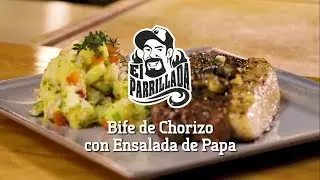 Bife de Chorizo con ensalada de papa en El Parrillada
