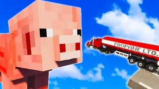 Cars vs Minecraft Pig – Teardown