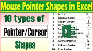 Mouse pointer shapes in Excel Different shapes of Mouse Pointer in Excel