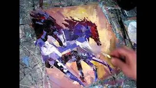 How to draw horses Abstract  ( Running horses )