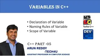 C++ PART 5 - C++ VARIABLE || VARIABLE IN C++ || NAMING RULES IN C++ || SCOPE OF VARIABLE IN C++ ||