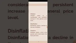 Inflation, Disinflation and Deflation
