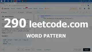 Разбор задачи 290 leetcode.com Word Pattern. Решение на C++