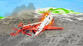 EMERGENCY LANDING AIRPLANES ! CRASHING PLANES INTO MOUNTAIN - Airplane Crash in BRICK RIGS