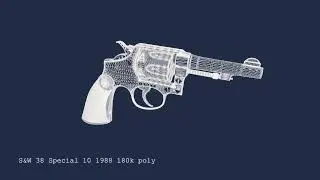 S&W 38 Super10 180k (high poly) Blender/Substance Painter (Wire Frame)