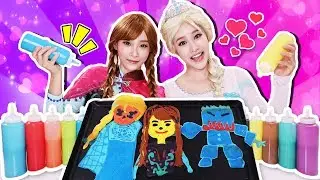 【艾莎VS安娜】冰雪奇緣烤餅藝術挑戰對決遊戲Pancake-基尼