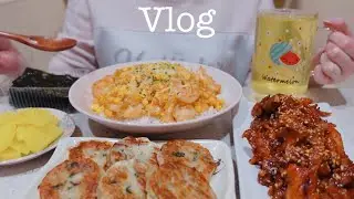 VLOG 🍜 Various Recipes For Clearing Out the Fridge 🦐 Rosé Tteokbokki 🌽 Butter Shrimp Corn Cheese