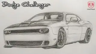 How to Draw Dodge Challenger | time lapse | Dodge Challenger SRT
