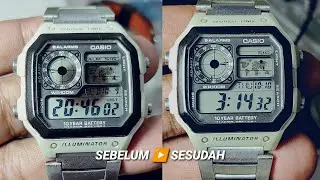 PERBAIKAN LCD GOSONG JAM TANGAN CASIO GENERAL AE1200 🇮🇩