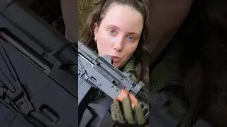 My Wife Tests My New Airsoft Gun! (LCT AK Moe!) #airsoft #shorts #akmoe