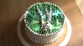 Украшение домашнего торта белковым кремом. Как я картинку кремом рисовала
