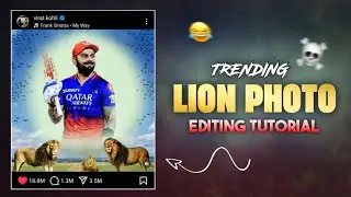RCB Trending Lion Photo Editing Tutorial 😂 | Instagram Viral Photo Edit - Ghaus Editz