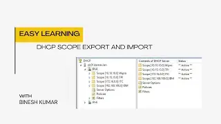 DHCP Scopes Export and Import
