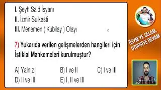 Atatürk's Principles and Revolutions & Domestic Policy / Question Solution KPSS, AYT Date 2024