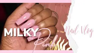 COME WITH ME TO GET MY NAILS DONE! | MILKY PINK 💅🏾| Nail Process