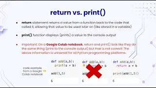 Python Concepts - return vs. print()