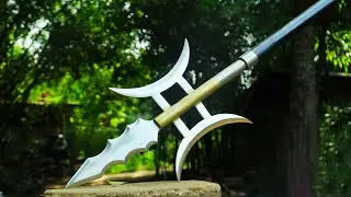 Scrap Metal Forged into a Double Halberd Spear