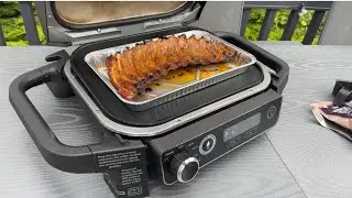 Sticky BBQ baby rack of pork ribs. Cooked on the Ninja Woodfire. There’s never enough!!!
